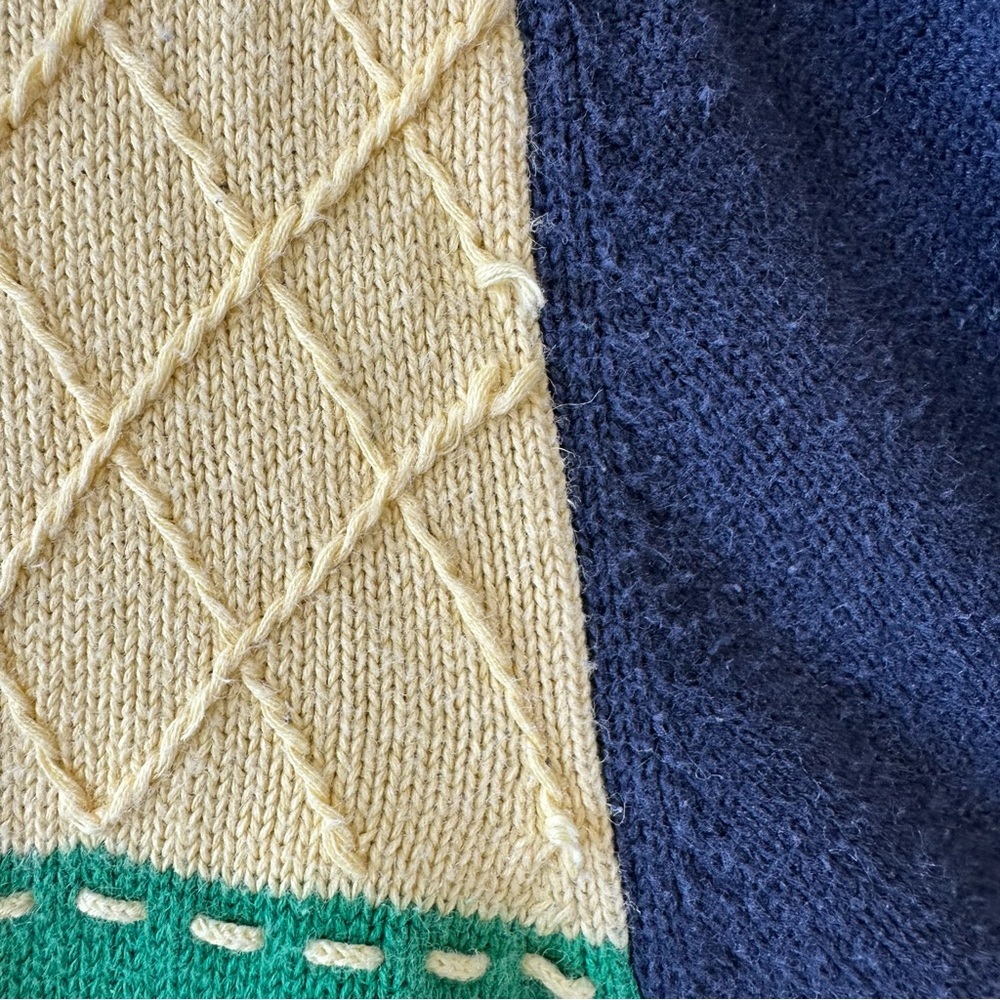 Quirky Vintage Navy and Green Gardening Themed Cardigan - Picture 5 of 8